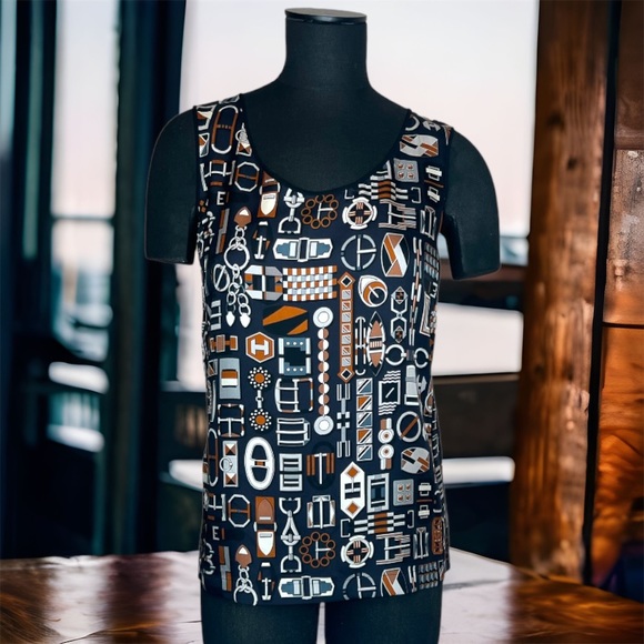 New Genuine Hermes Debardeur Silk Twill Top Made In France Size EU 36 - Picture 3 of 16